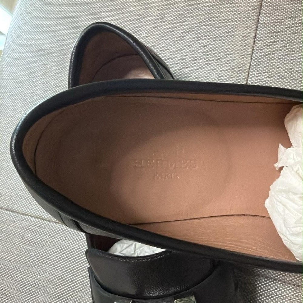 Hermes Black Leather Mules with Silver Accent - Picture 3 of 3
